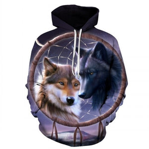 New Fashion Wolf Hoodies 3d Sweatshirts Print